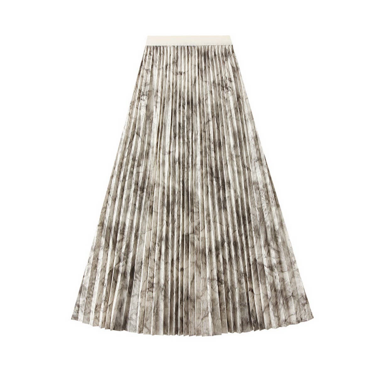CHINESE STYLE PRINTED PLEATED SKIRT LONG SKIRT_CWBMS0313