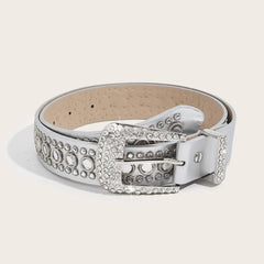 Cwabe0564_Punk Style Studded Rhinestone Belt