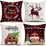 2024 NEW CHRISTMAS PLAID ELK PILLOWCASE_CWMM1408