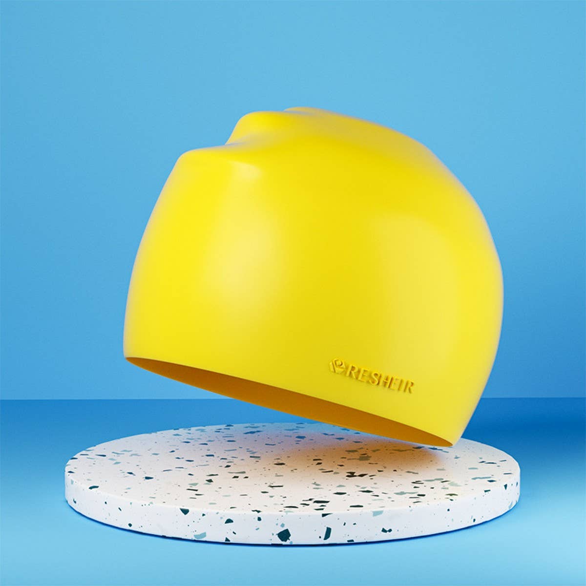 Unisex Silicone Swim Cap For Long Hair Ears_Cwmm6701