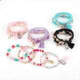 Cwaje05694_Boho Happy Tassel Crystal Multi Layer Bracelet