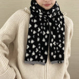 BEIGE LEOPARD FAUX CASHMERE SCARF FOR FALL WINTER_CWASC1258