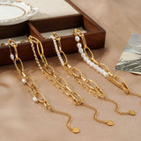 MULTI LAYER VINTAGE CHAIN PEARL BRACELET_CWMM3722