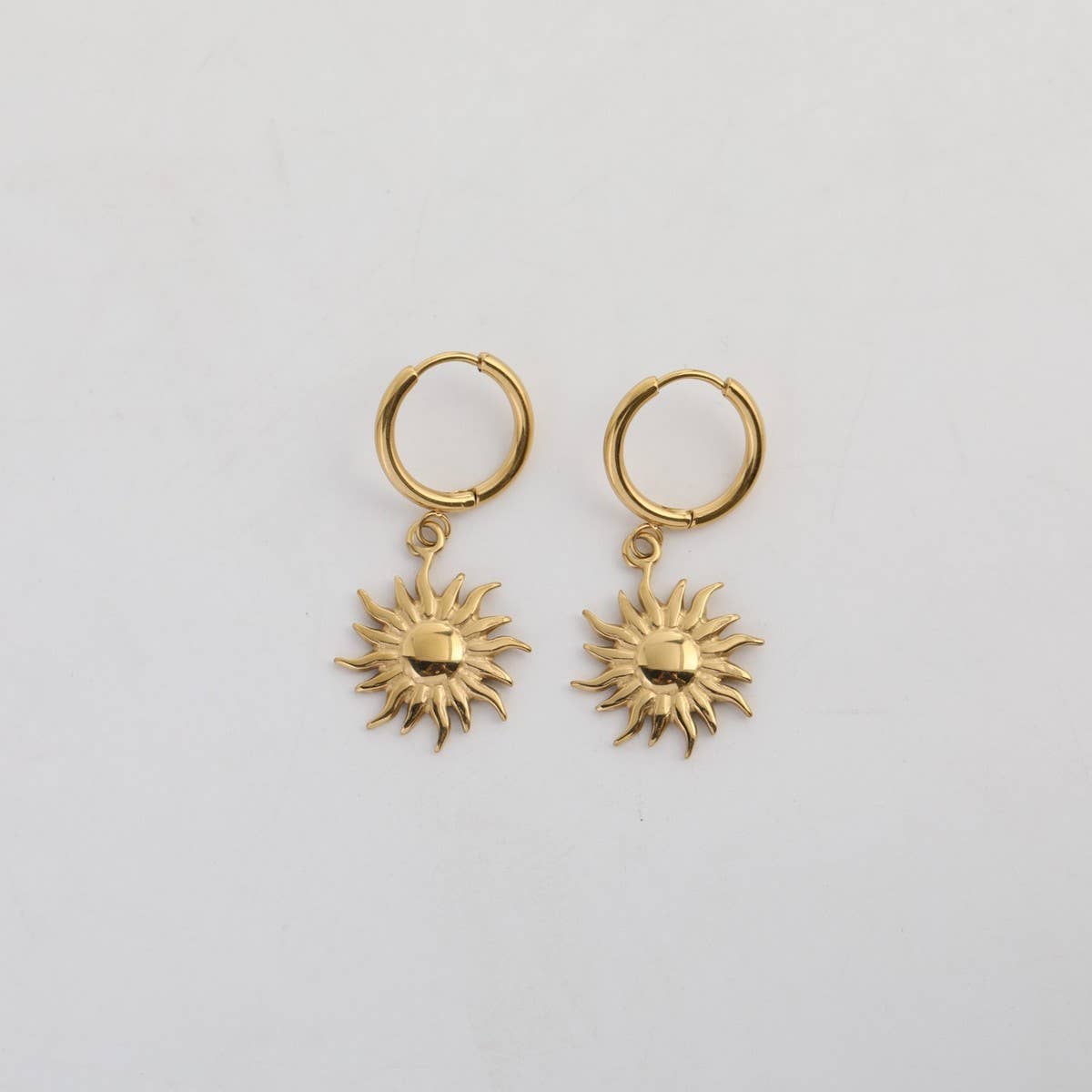 CREATIVE STAINLESS STEEL MIRROR PENDANT EARRINGS_CWMM5723