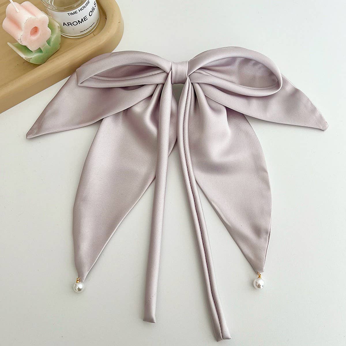 SOLID COLOR RIBBON BOW VERSATILE HAIRPINS_CWAHA1185