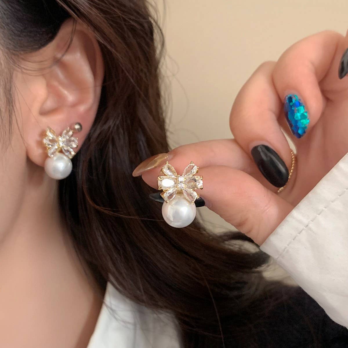 SIMPLE HIGH GRADE BOW ZIRCON EARRINGS FOR WOMEN_CWAJE2998