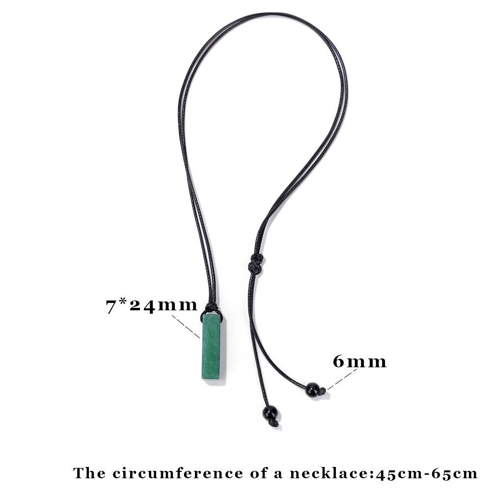 Cwaje3881_Irregular Stone Rectangular Pendant Necklace