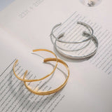 Vintage 18K Gold Wave Open Bangle, Stackable