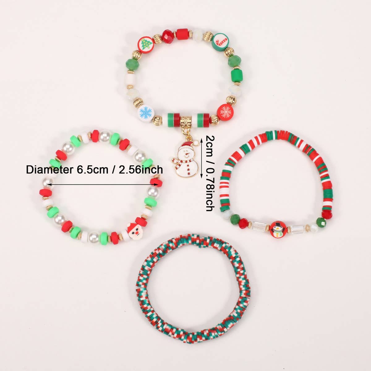 CHRISTMAS SNOWMAN BEADED BRACELET_CWAJE2209