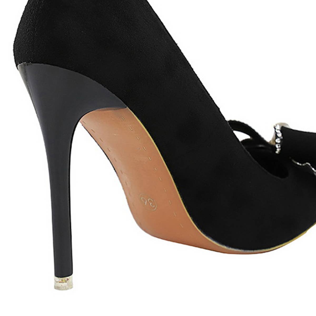 POINTED TOE PEARL AND RHINESTONE BOW HIGH HEELS_CWSHH0103