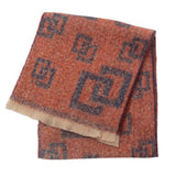 GREEK KEY JACQUARD SCARF FRINGE WINTER WRAP_CWASC0868