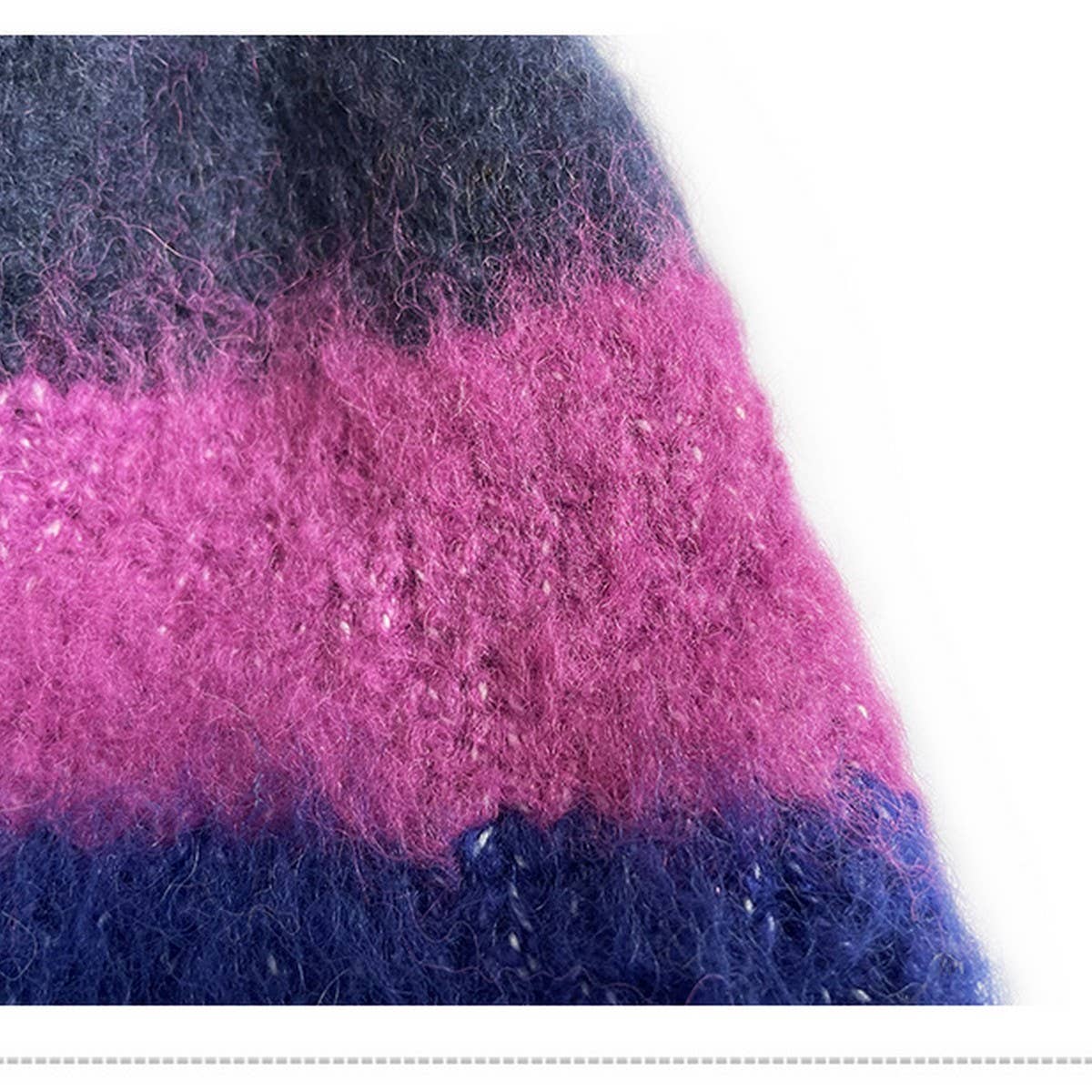 Womens Striped Colorblock Knitted Hat_Cwah2060