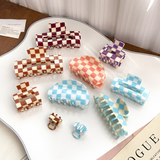 Checkerboard Hair Claw ? Candy Color Acetate Look_Cwmm10084