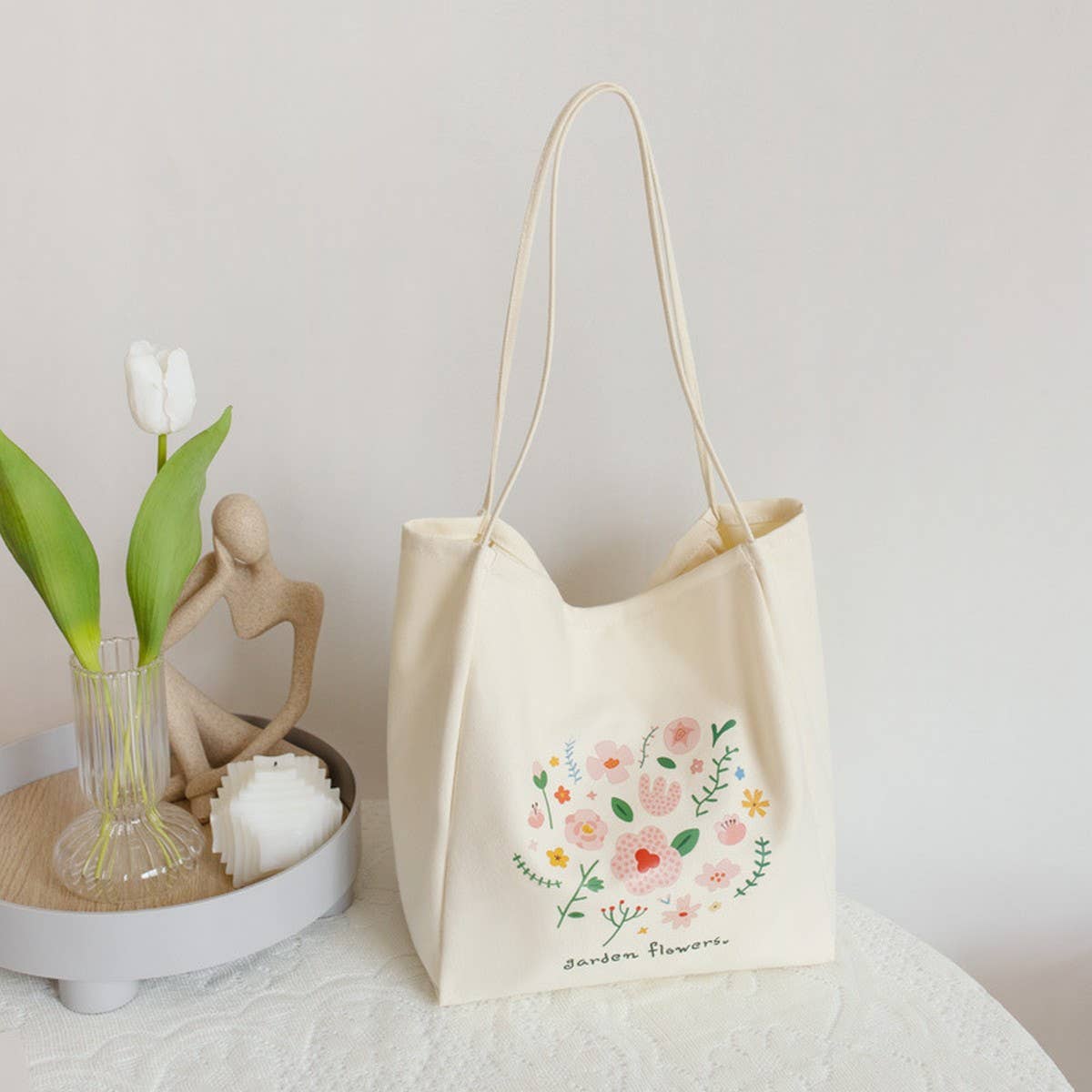 FLORAL CANVAS TOTE BAG FOR WOMEN LARGE CAPACITY_CWAB5621