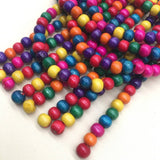 HANDMADE TASSEL COLORED WOODEN BEAD NECKLACE_CWMM4736