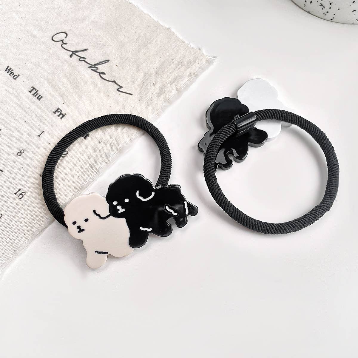 CARTOON CUTE DOG HIGH ELASTIC HAIR TIE_CWAHA1096