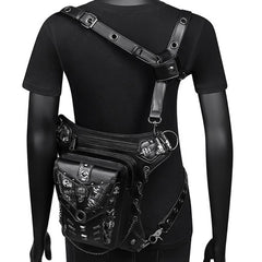RETRO SKULL STEAMPUNK LEG BAG WALLET_CWAB0647