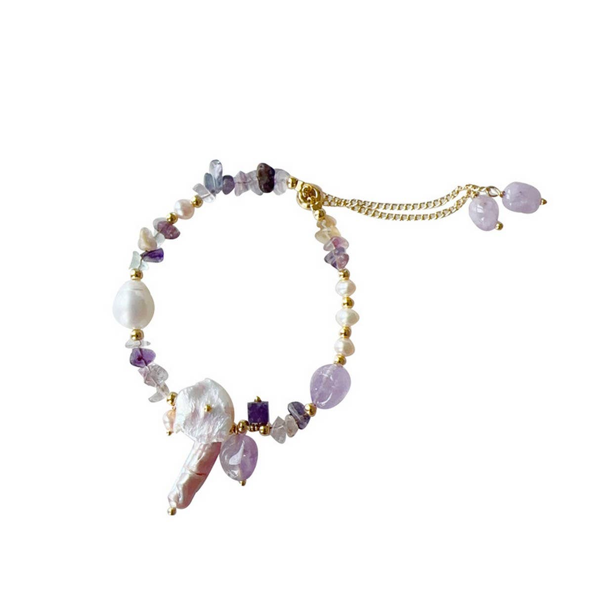 NATURAL STONE PEARL FRENCH NECKLACE BRACELET_CWAJE1693