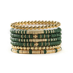 SIMPLE STACKED DISC BEAD BRACELET SET_CWMM3531