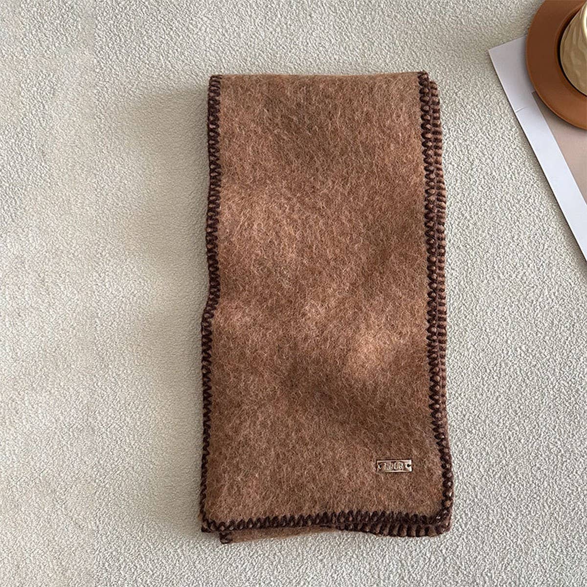 Wool Blend Fringed Knit Scarf For Winter_Cwasc2290