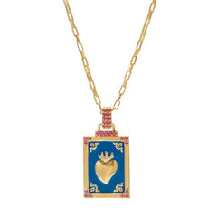 Vintage Simple Tarot Colorful Pendant Necklace_Cwmm3829