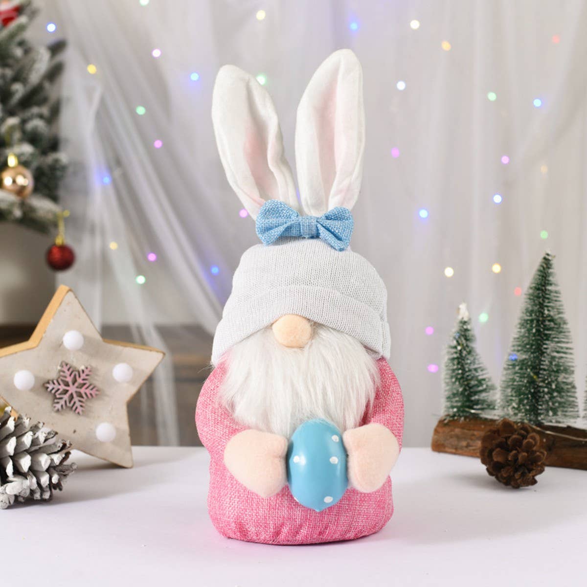 EASTER BUNNY DWARF FACELESS OLD MAN DOLL ORNAMENTS_CWMM2845