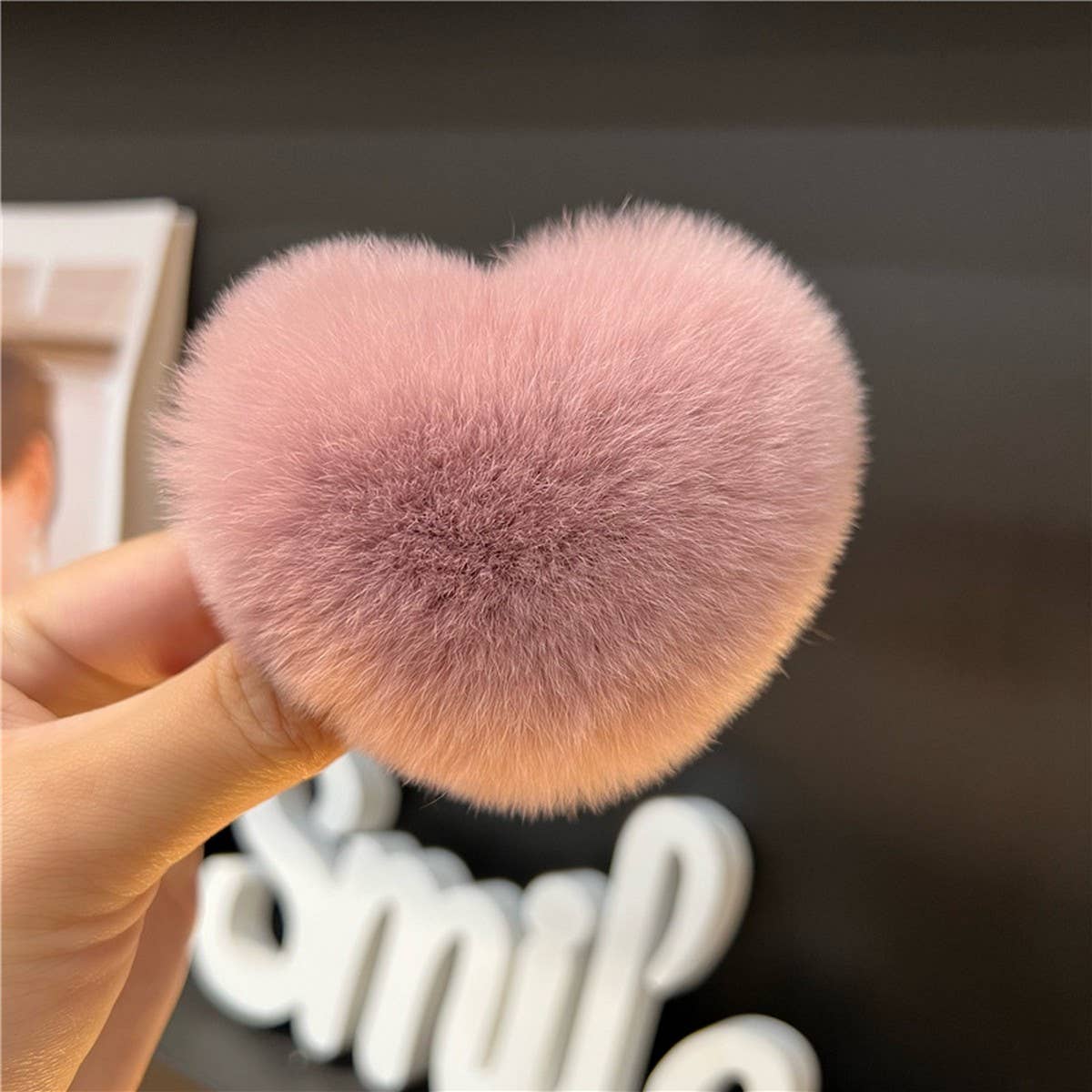 CUTE REX RABBIT HEART HAIR CLIP FLUFFY BB PIN_CWAHA3309