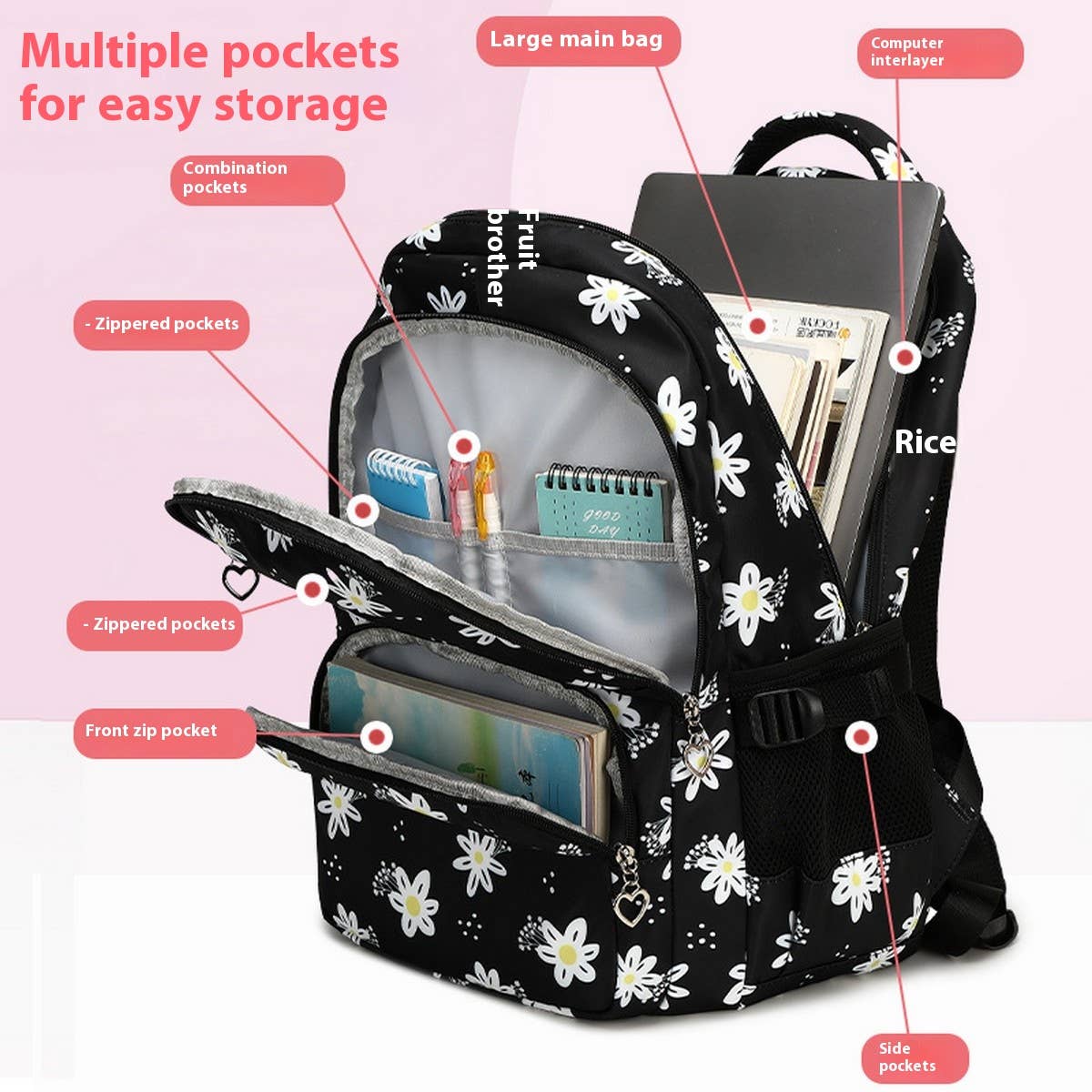 FASHION BACKPACKS FOR SCHOOL GIRLS 3 PIECE SET_CWAB5380