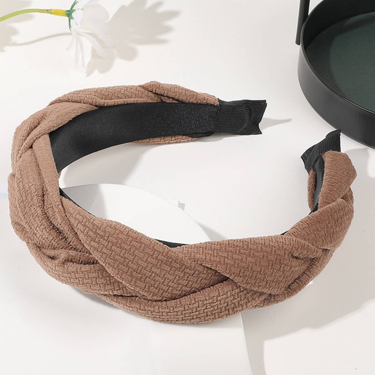 4PCS COLOR BLOCK WEAVE DETAIL HEADBAND_CWAHA0236