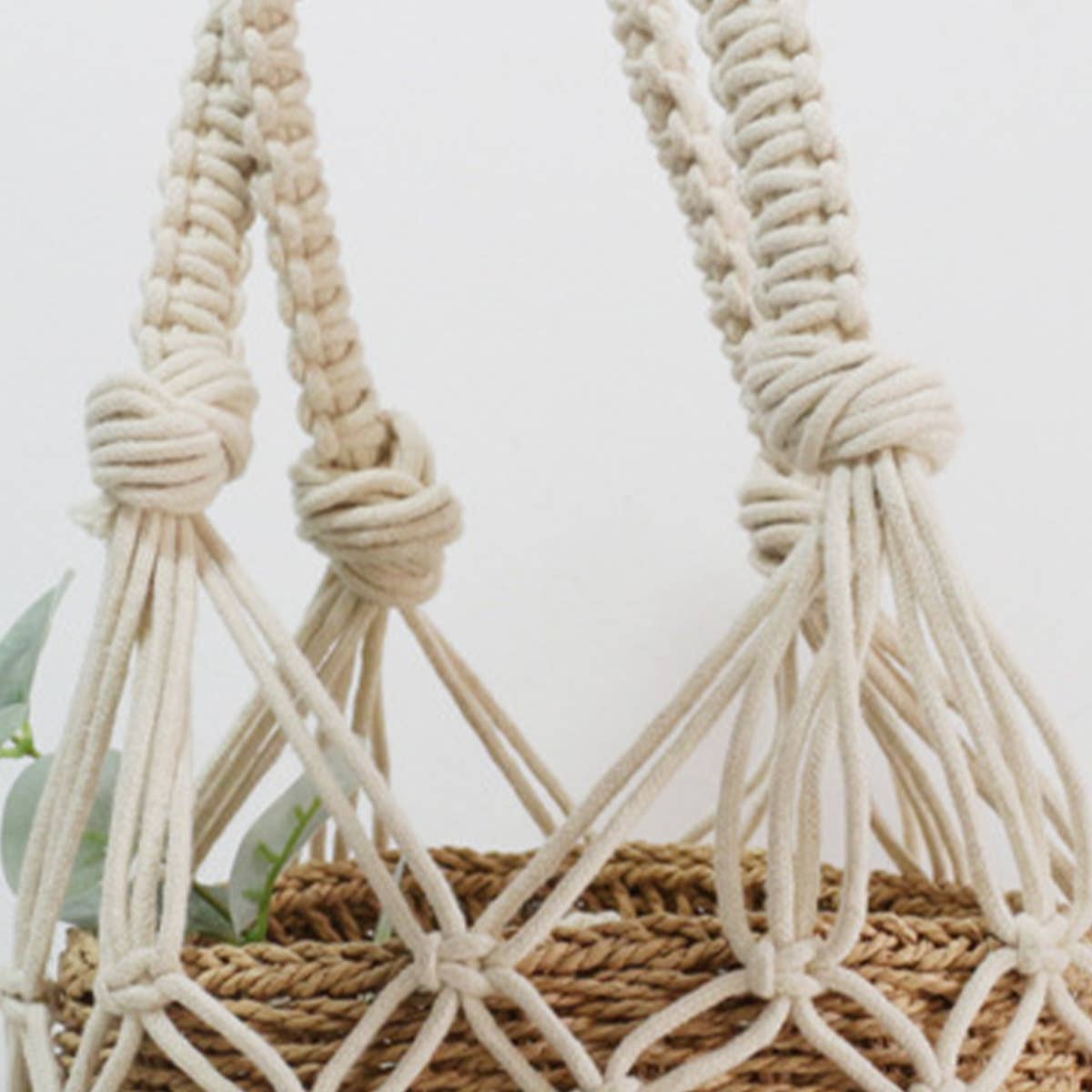 Women  Straw Rattan Beach Bucket Bag_Cwab0827