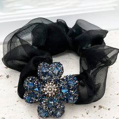 FOUR LEAF CLOVER FLASH DRILL DECOR TONE SCRUNCHIE_CWAHA0168