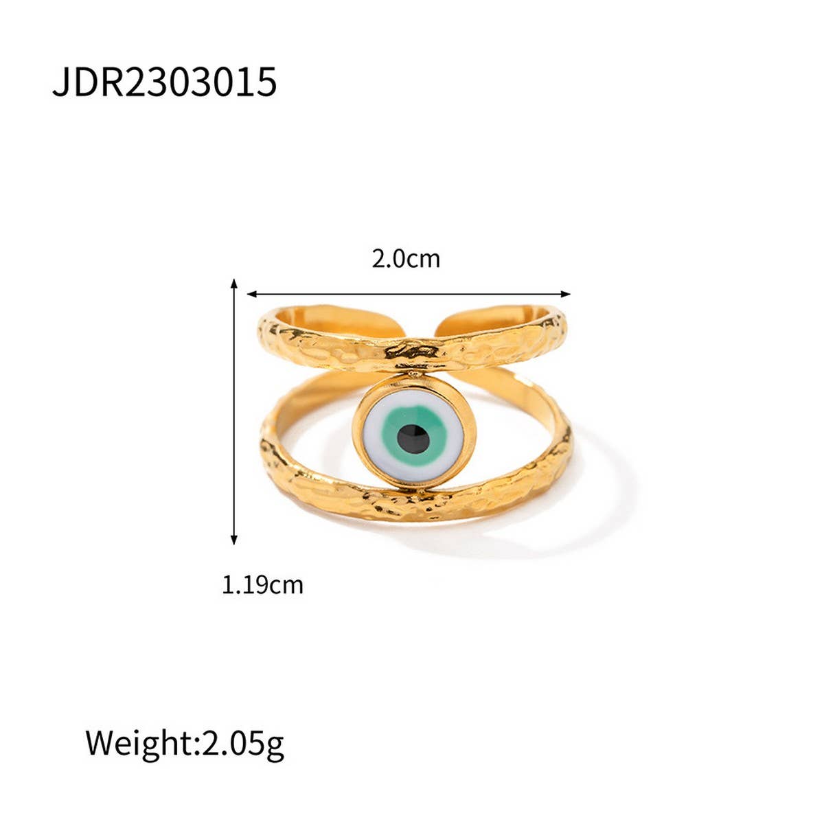 DEVILS EYE STAINLESS STEEL GOLD PLATED RING_CWAJE1245