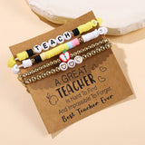 LOVE APPLE LETTER SOFT CLAY ELASTIC BRACELET SET_CWMM3537