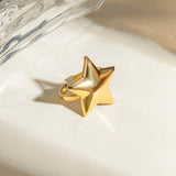 SIMPLE AND HIGH END FIVE POINTED STAR OPEN RING_CWAJE1879
