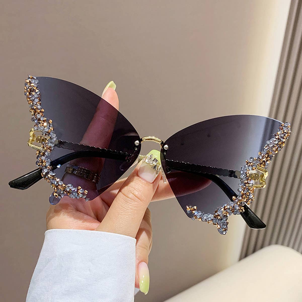 Vintage Rhinestone Butterfly Sunglasses_Cwasg0205