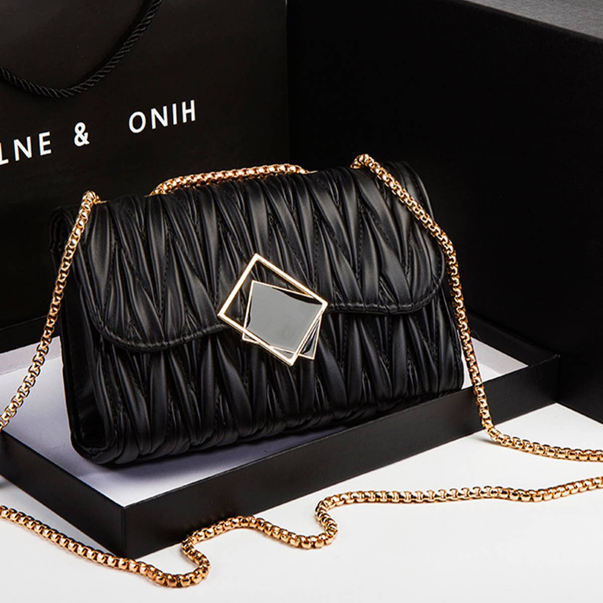 FASHIONABLE PLEATED CROSSBODY BAG AND SHOULDER BAG_CUAB0177