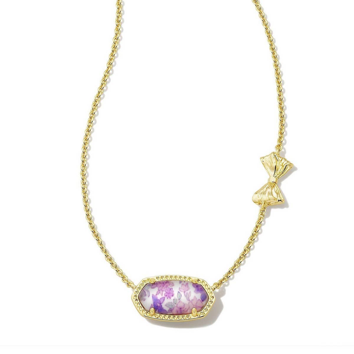 NEW RETRO GOLD BOW FLOWER NECKLACE FOR WOMEN_CWMM3758