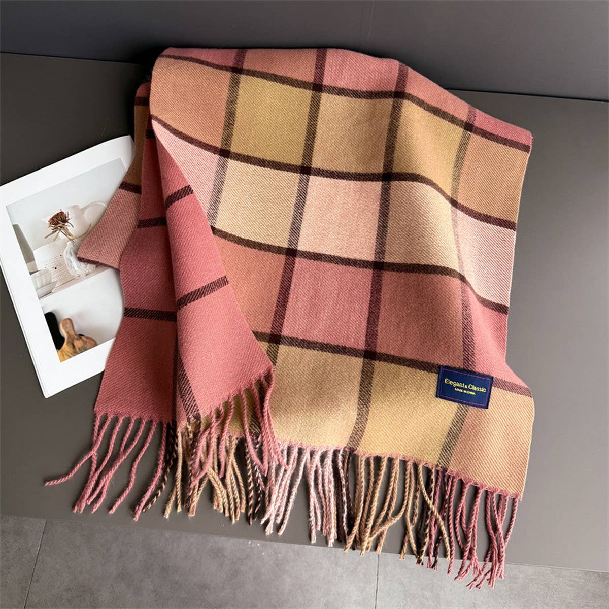Vintage Soft Cashmere Feel Tassel Winter Scarf_Cwasc03236