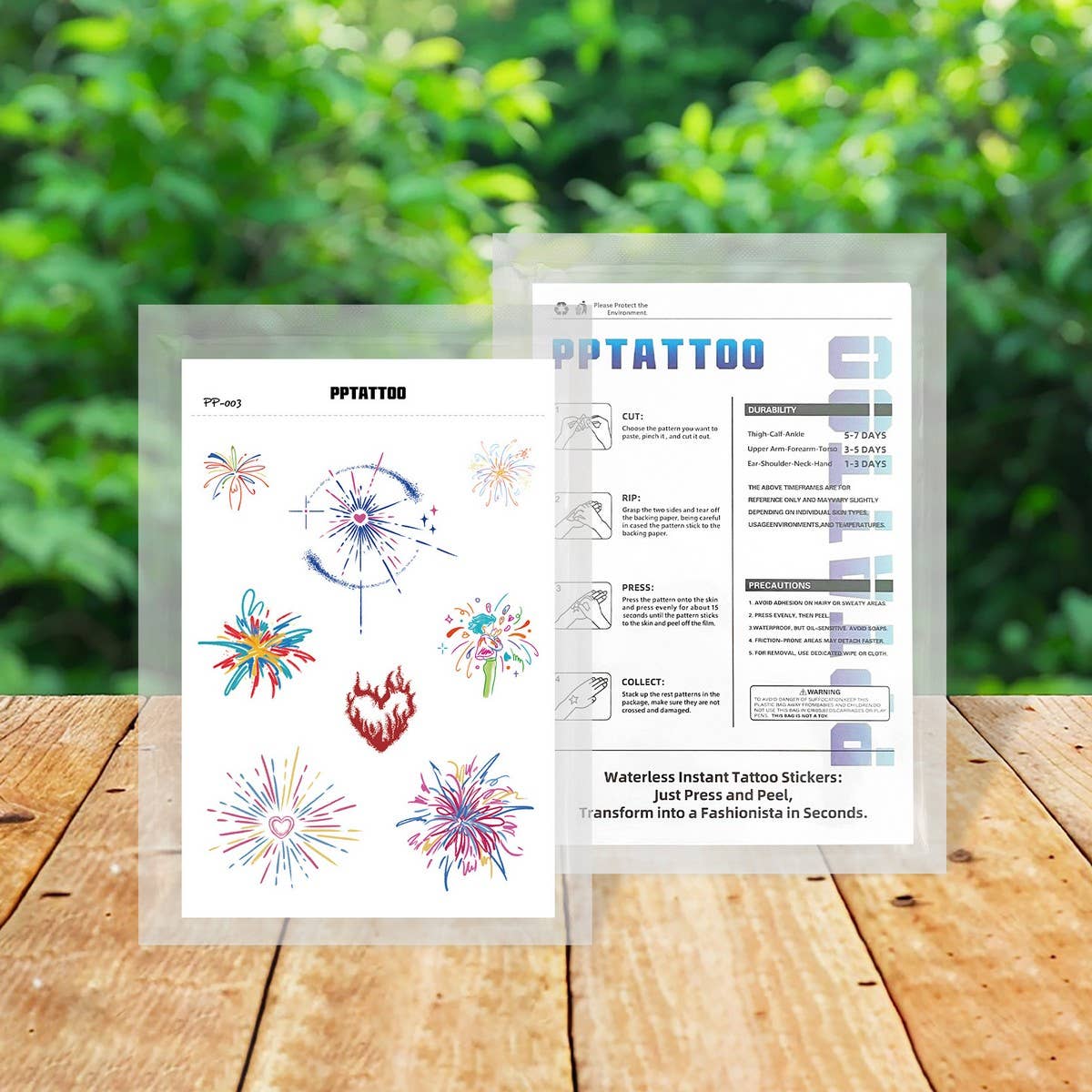 DOPAMINE CAT FIREWORK TATTOO STICKERS WATERPROOF_CWMM8338