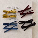 Velvet Bow Side Hair Clip Princess Design_Cwaha08048