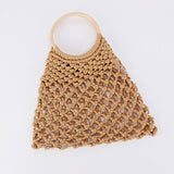 HOLLOW ONE SHOULDER COTTON BEACH WOVEN BAG_CWAB4688