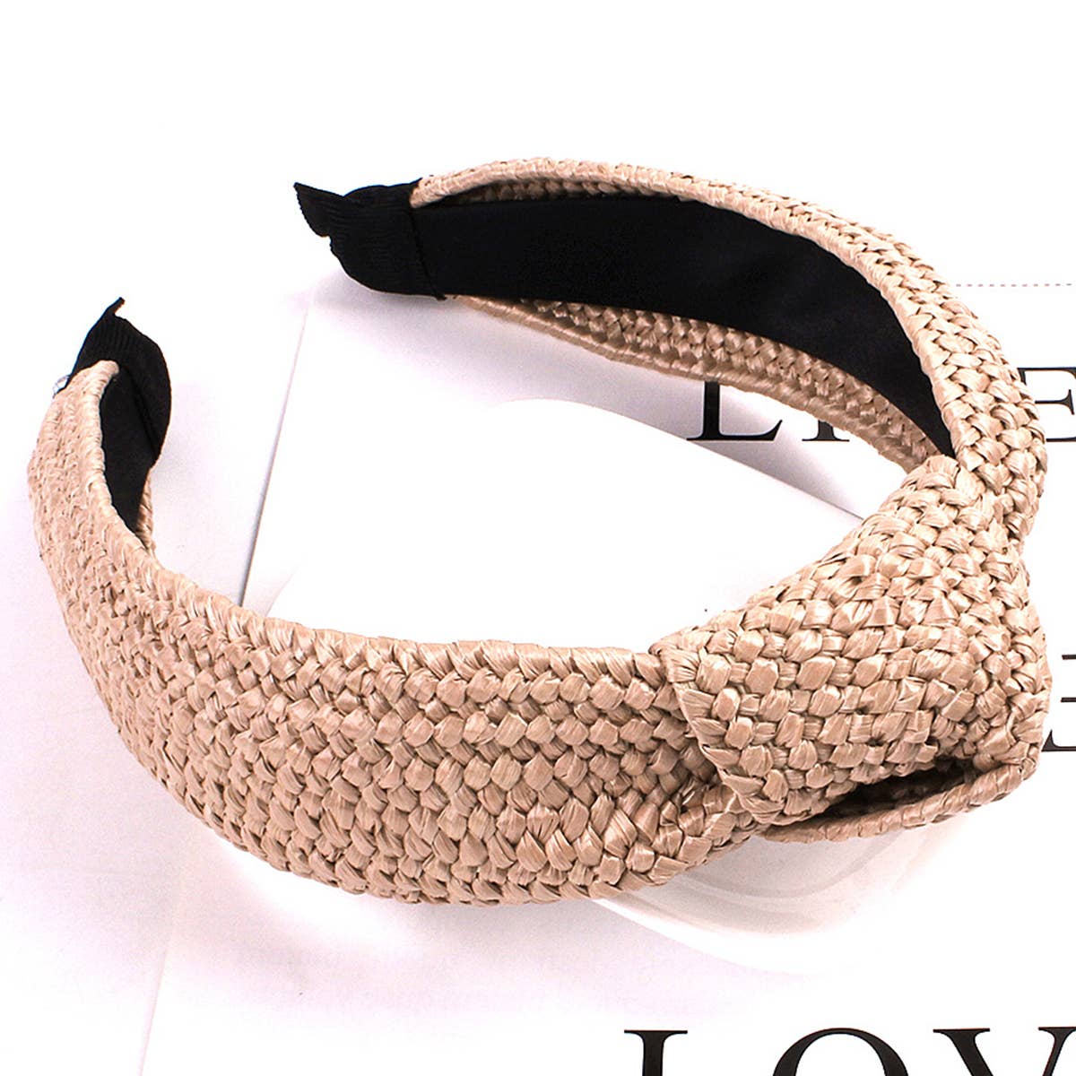 KNOT DECOR BRAIDED DETAIL HEADBAND_CWAHA0220