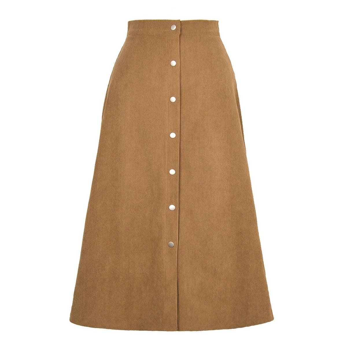 CORDUROY SKIRT SINGLE BREASTED HIGH WAISTLONGSKIRT_CWBSS0372