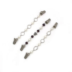 NEW CRYSTAL PEARL BUTTERFLY CHAIN SHAWL CLIP_CWMM2195