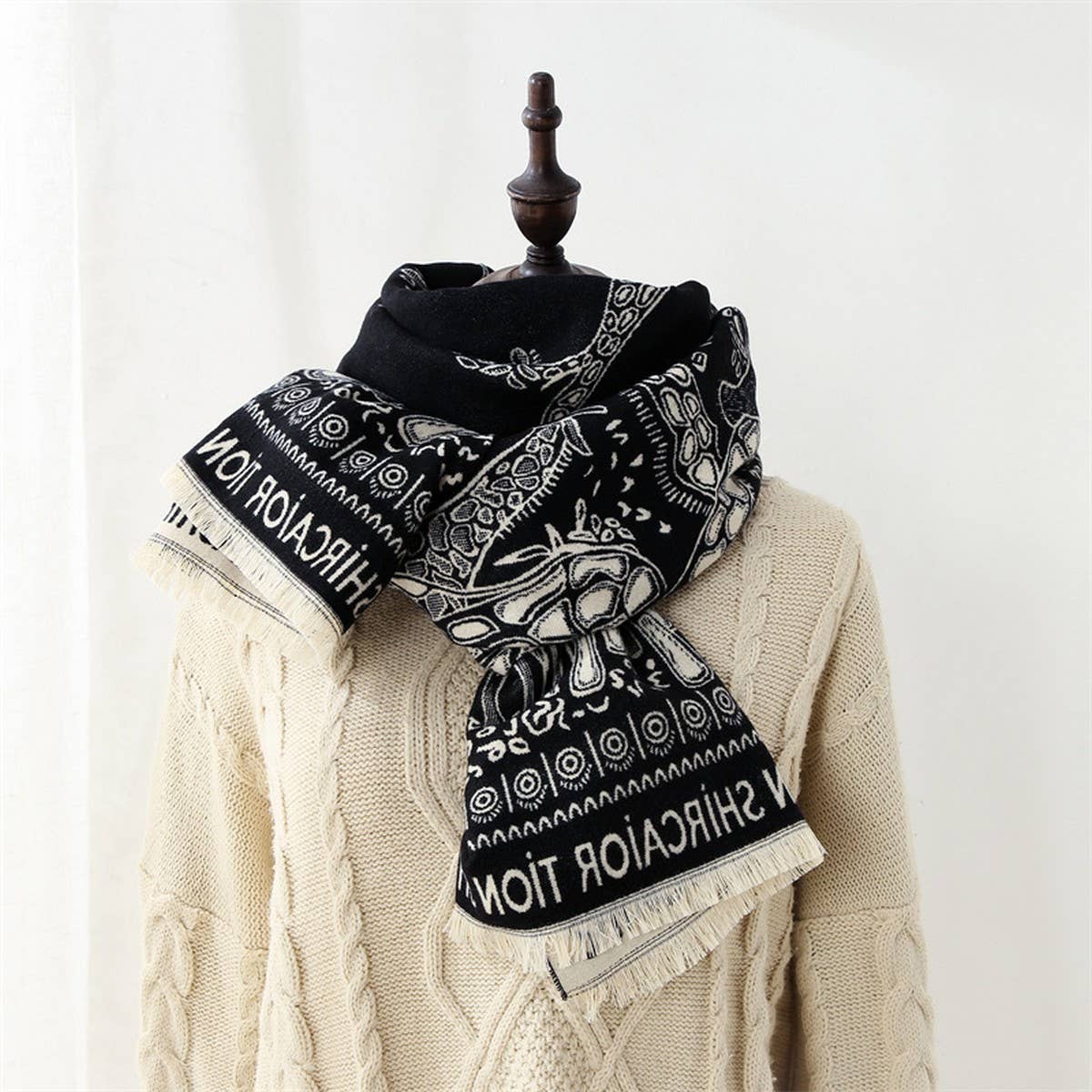 LARGE PASHMINA SHAWLS WRAPS CASHMERE FEEL SCARFS_CWASC0259