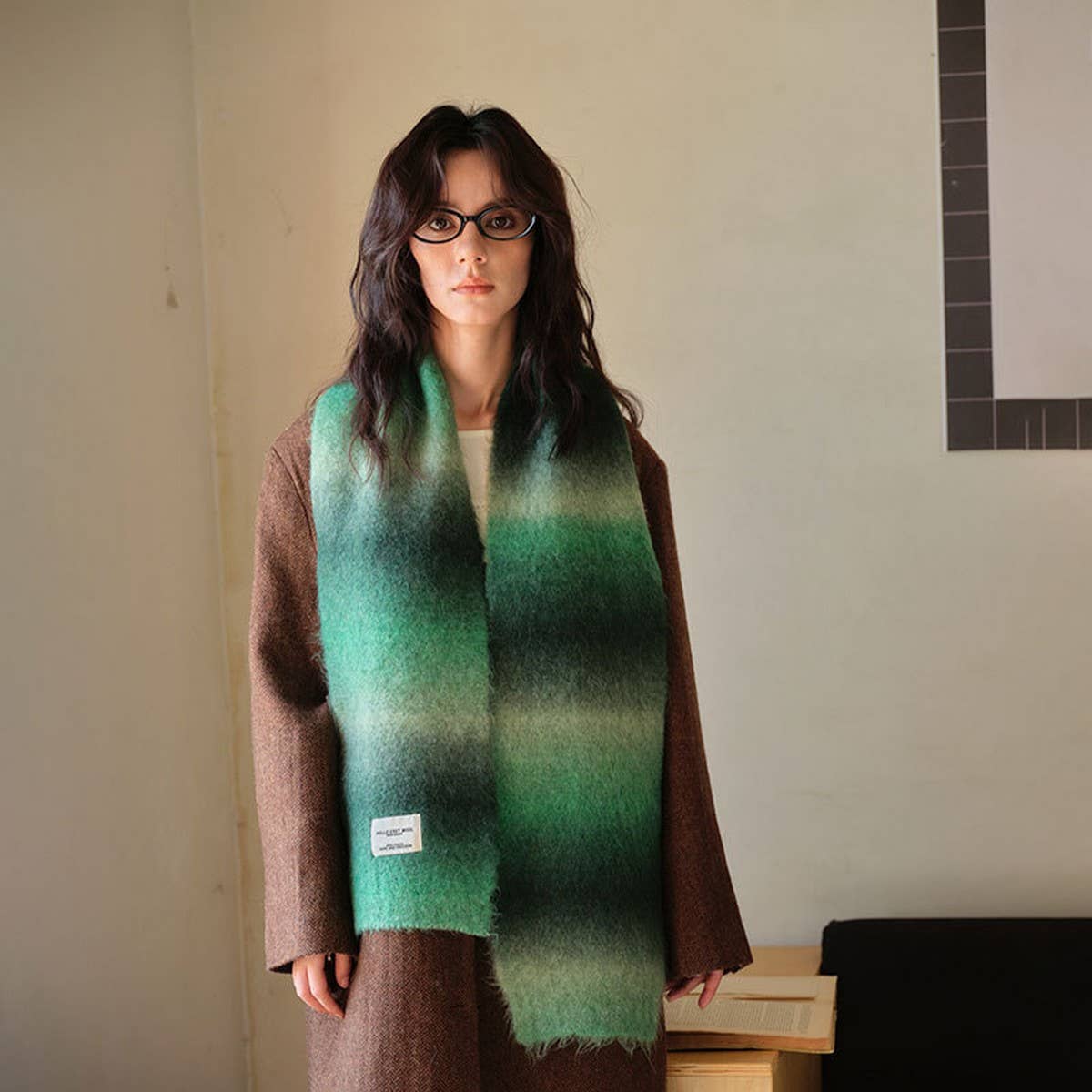 Unique Gradient Wool Blend Knit Scarf For Winter_Cwasc2318