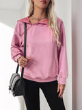 Solid Color Hooded Zipper Pocket Hoodie