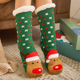 CHRISTMAS ELK MID TUBE PLUSH INDOOR SLIPPERS_CWMS0734