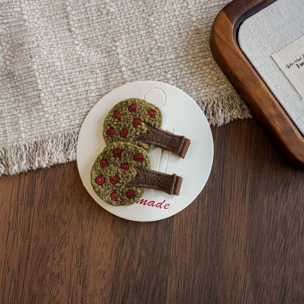 Handmade Bunny Cherry Fabric Hair Clip_Cwaha08354