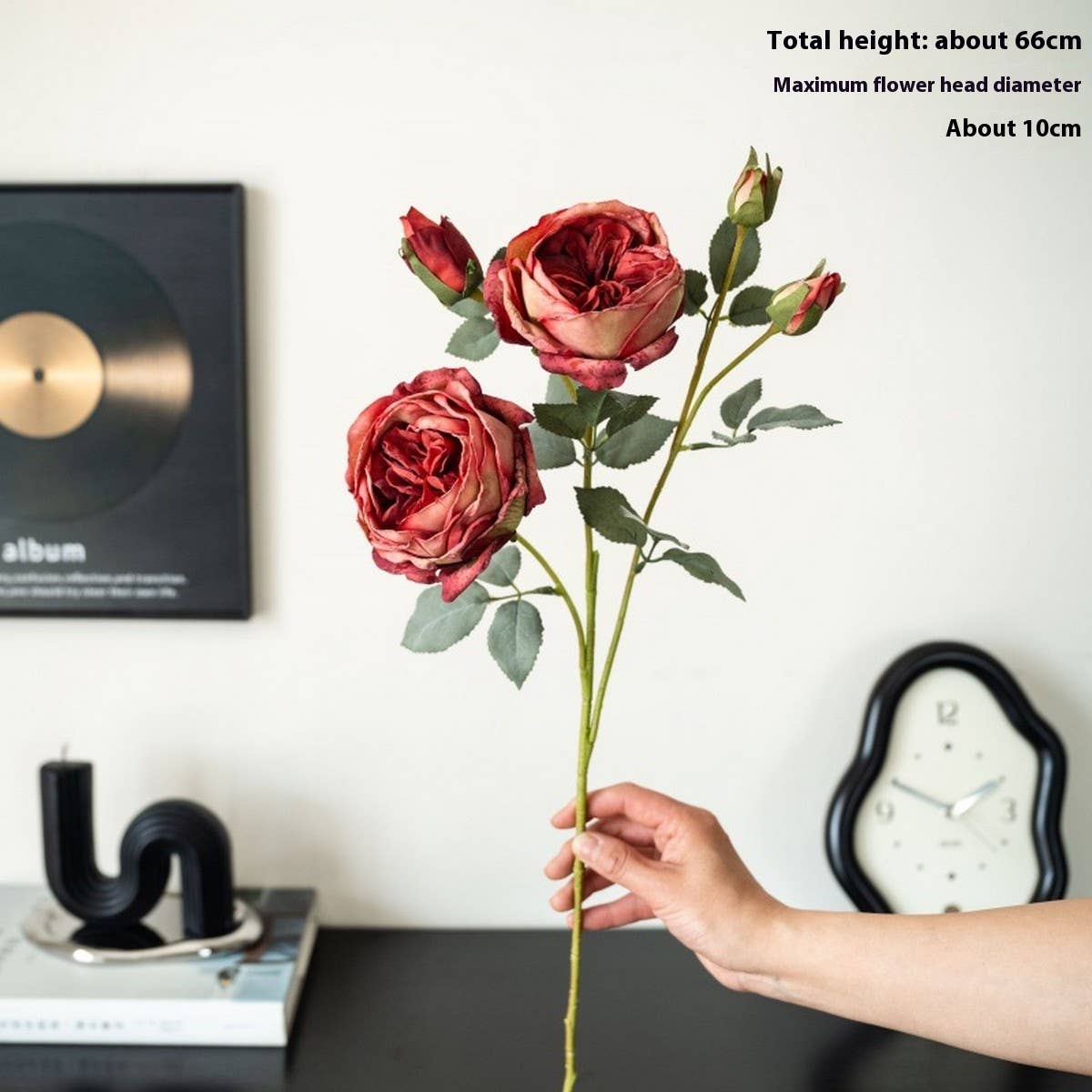 MULTI HEAD BURNT EDGE AUSTIN ROSE FAUX BOUQUET_CWMM6525